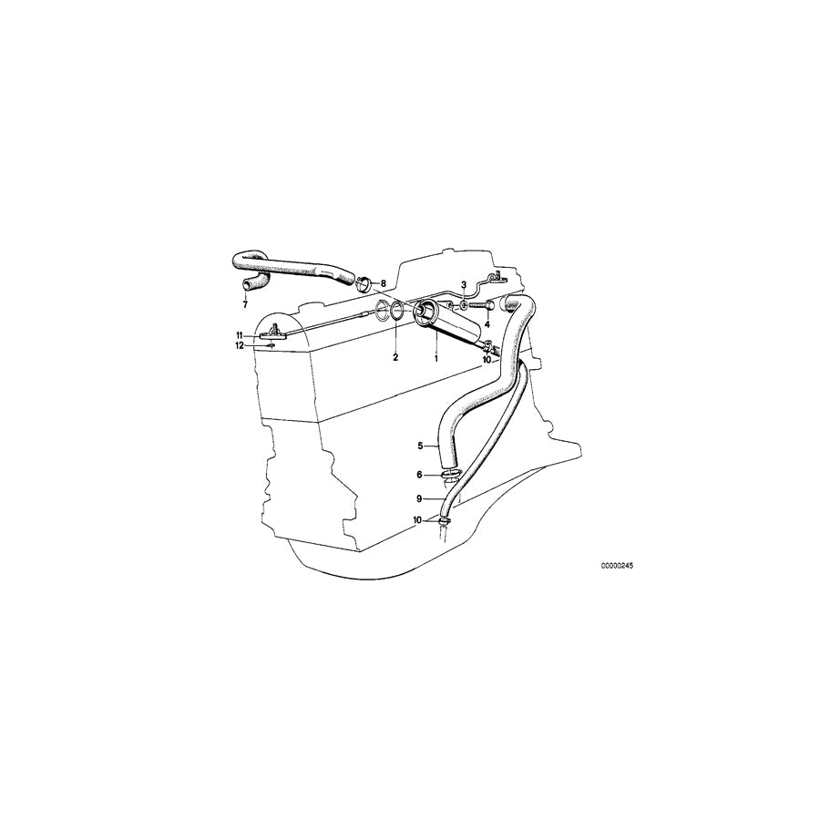 Genuine BMW 11152242189 E30 Air Hose (Inc. 324td)