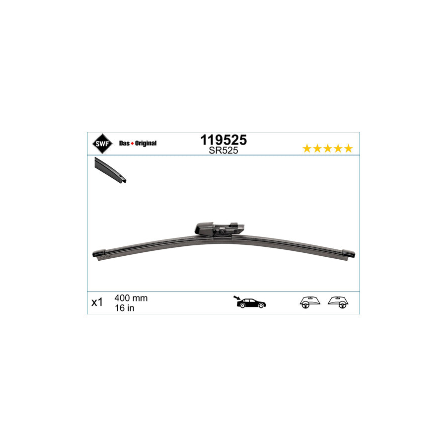 Swf Original Visioflex Rear, Visioflex Rear 119525 Wiper Blade