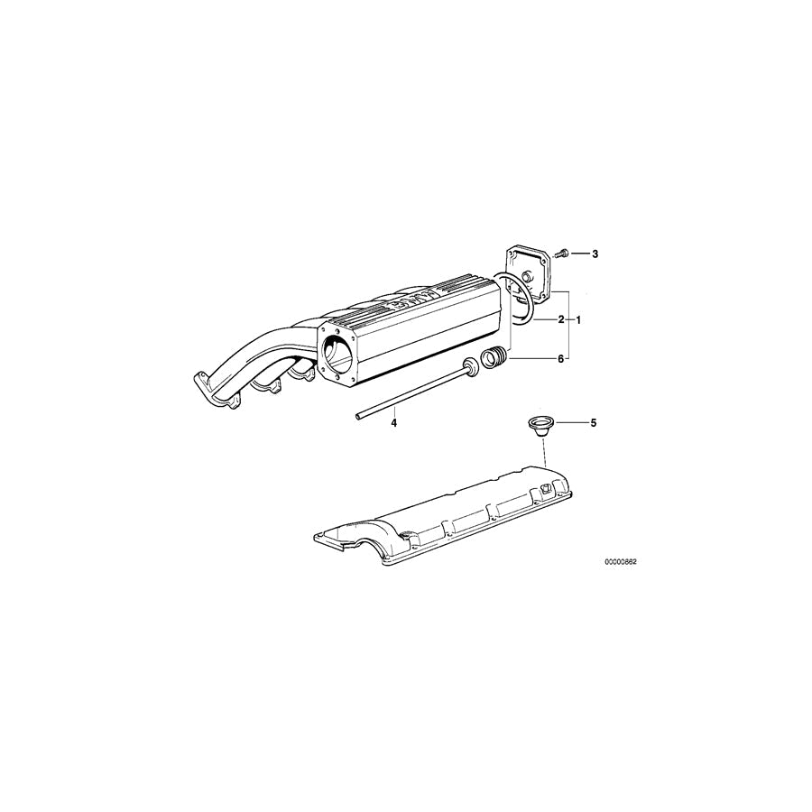 Genuine BMW 11151702286 E38 E31 Vent Pipe Zyl.7-12 (Inc. L7, 750iLS & 850Ci)