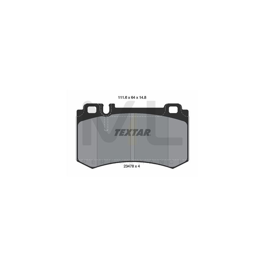 TEXTAR 2347802 Brake pad set prepared for wear indicator