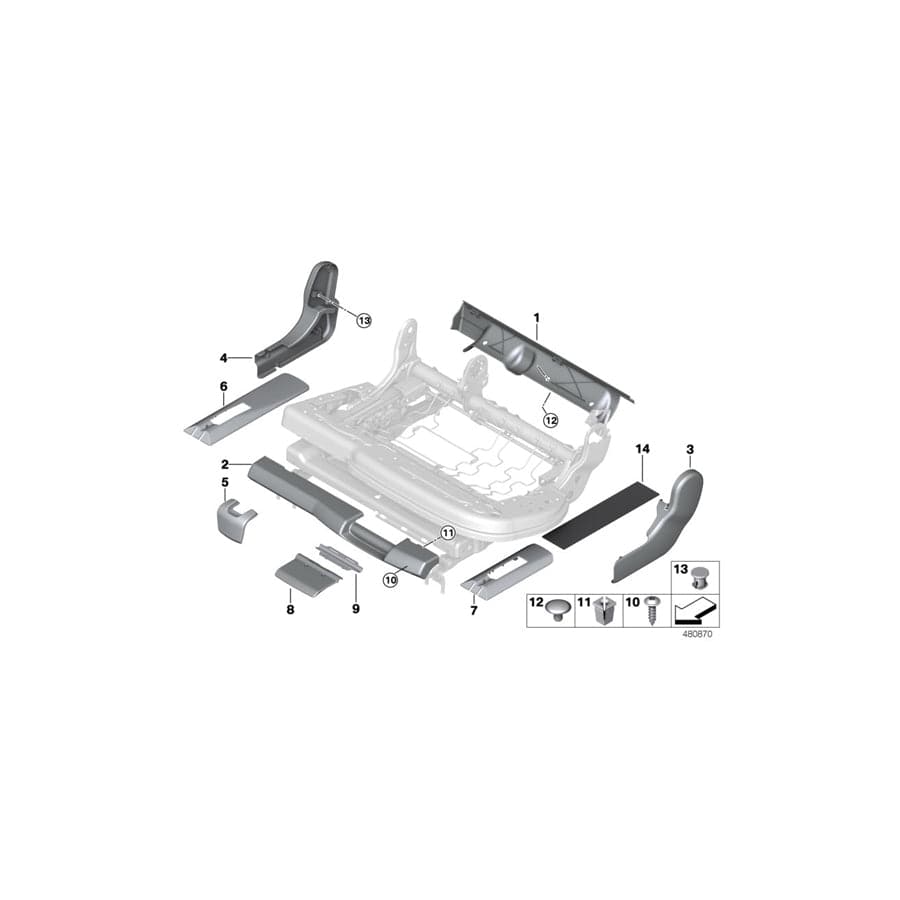 Genuine BMW 52207353112 F15 Trim, Seat Outer Right ELFENBEINWEISS (Inc. X5)
