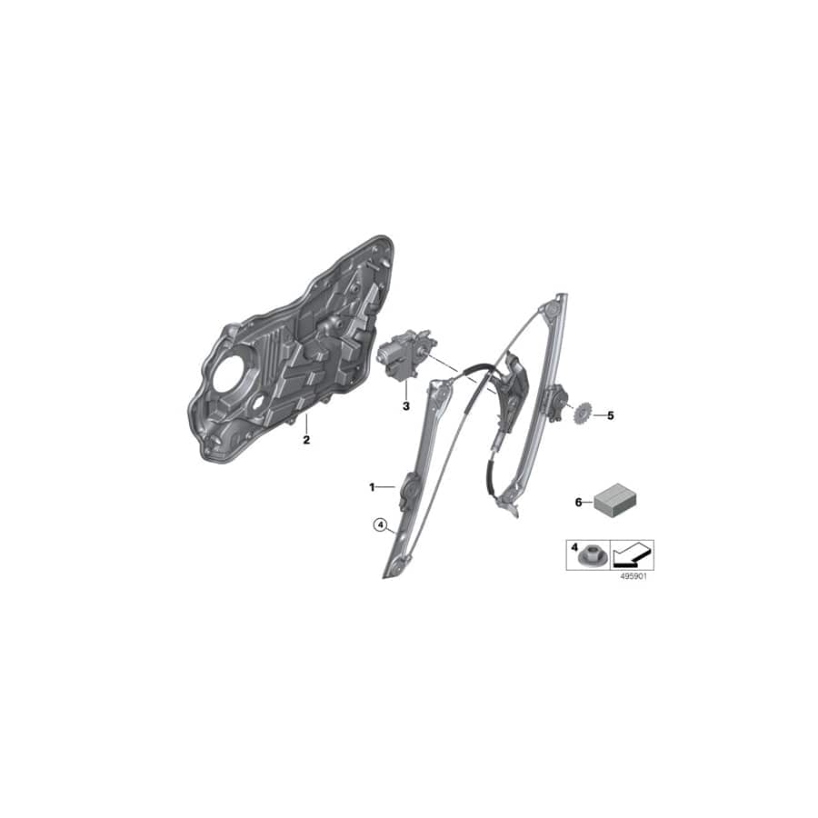 Genuine BMW 61358492085 G32 Drive, Window Lifter, Rear Left (Inc. 630dX, 630i & 620d)