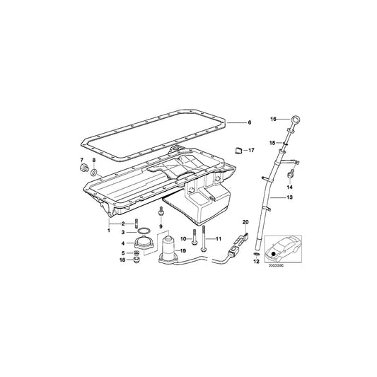 Genuine BMW 11432246651 E36 Guide Tube L=524mm (Inc. 325td & 325tds)