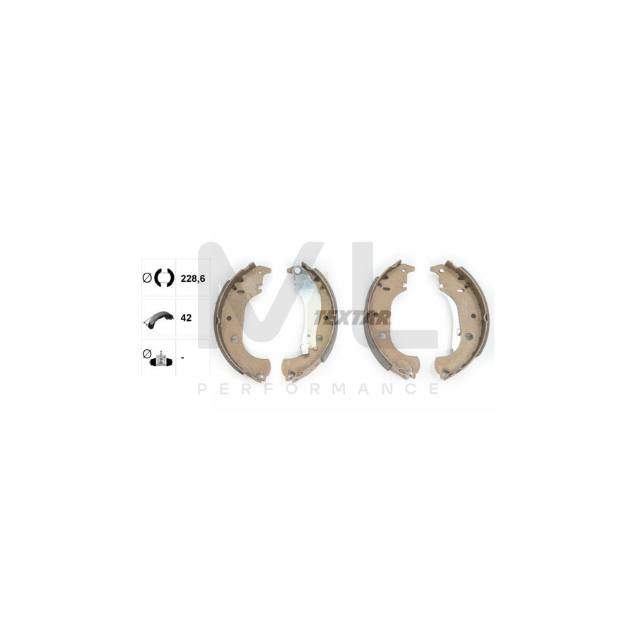 TEXTAR 91059900 Brake Shoe Set with handbrake lever