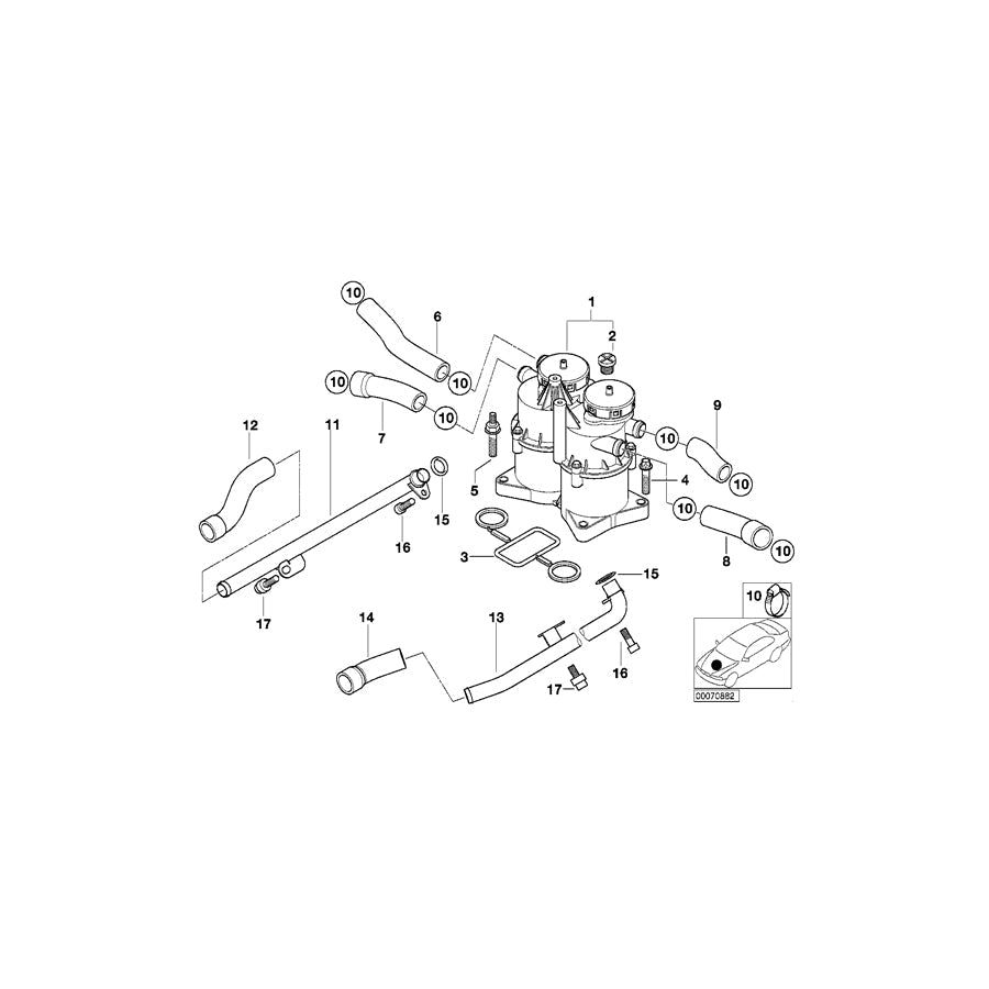Genuine BMW 11152248390 E38 Vent Hose Zyl. 1-4 (Inc. 740d)