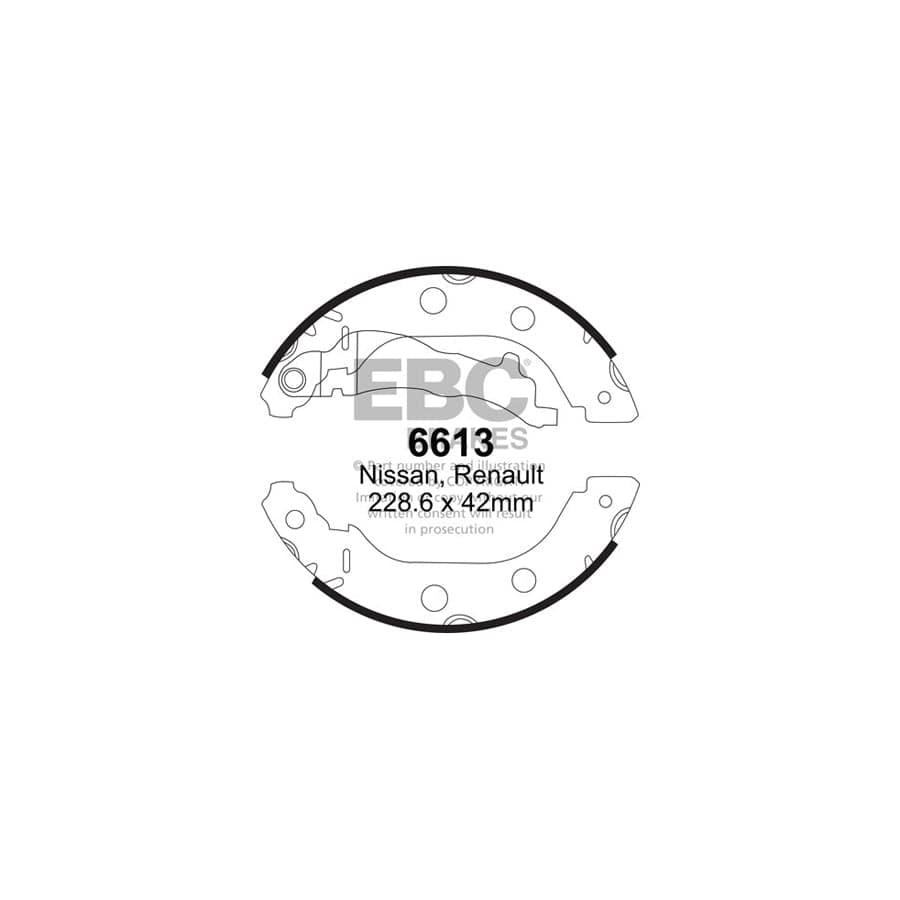EBC 6613 Nissan Renault Rear Brake Shoes - Girling/TRW Caliper (Inc. Primera, Kubistar, Kangoo) 1 | ML Performance UK Car Parts