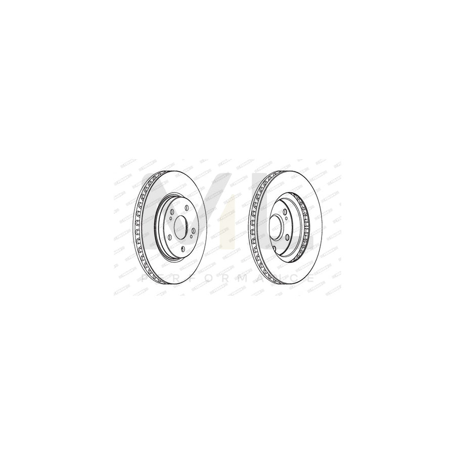 Ferodo Premier DDF1814 Brake Disc Vented, Without Bolts/Screws  - Pair