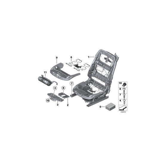 Genuine BMW 52107351859 F12 F13 Seat Mech. Assembly, Comfort Seat, Left (Inc. 640dX, 650i & 640i)