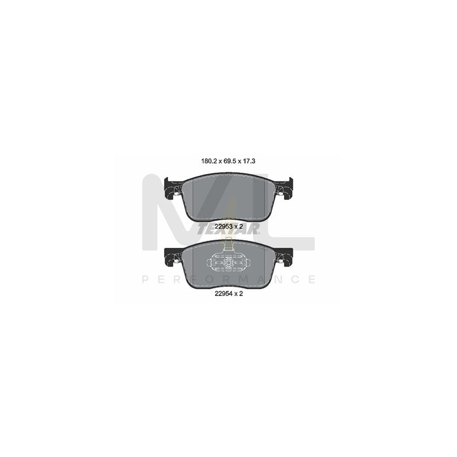 TEXTAR 2259301 Brake pad set not prepared for wear indicator