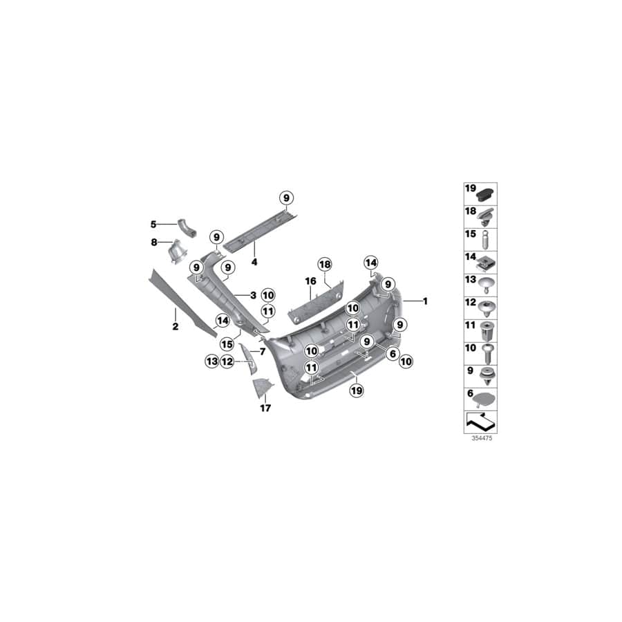 Genuine BMW 51498059071 F34 Trim, Side Inner Left SCHWARZ (Inc. 320iX, 340i & 320dX)