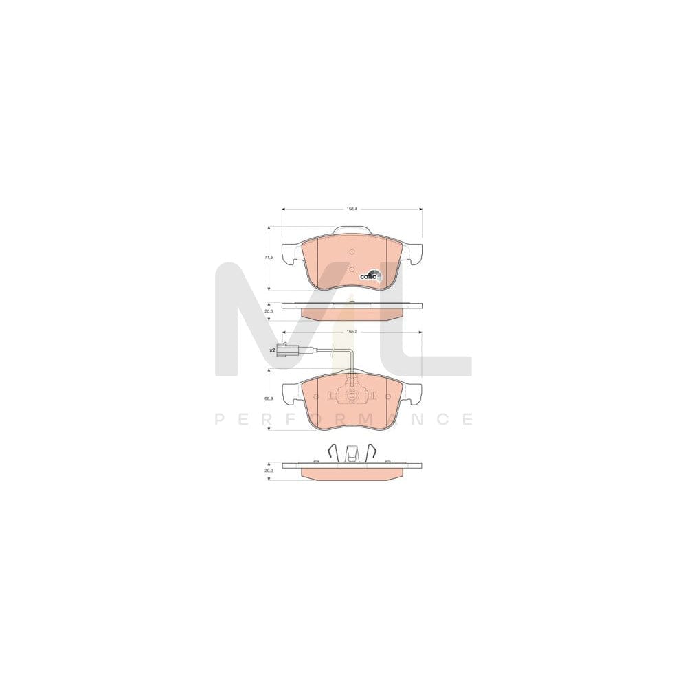 TRW Cotec Gdb1647 Brake Pad Set Incl. Wear Warning Contact
