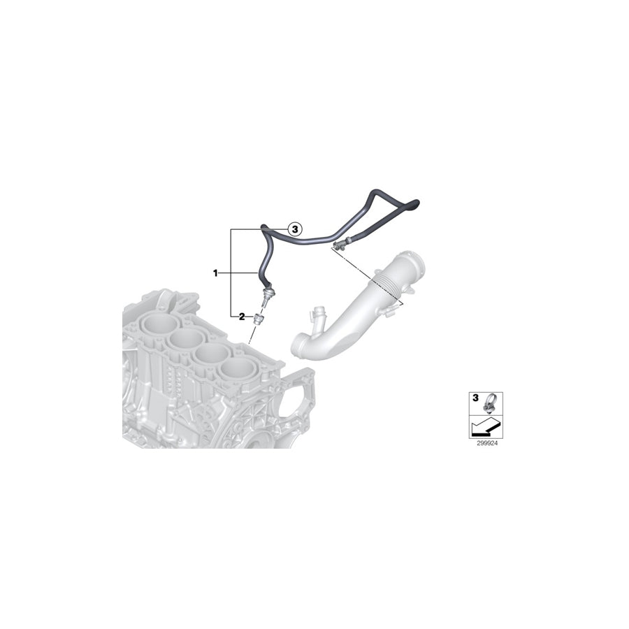 Genuine BMW 11157608637 Threaded Pipe Joint (Inc. Cooper S, Cooper & JCW ALL4)