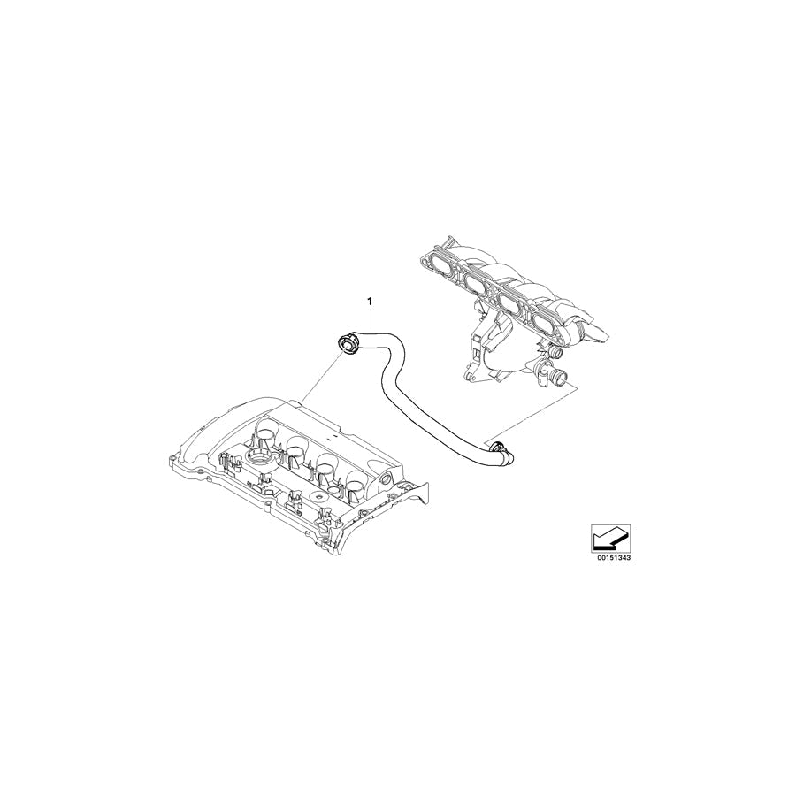 Genuine BMW 11157555261 R56 Vent Hose (Inc. One, One Eco 55kW & One 55kW)