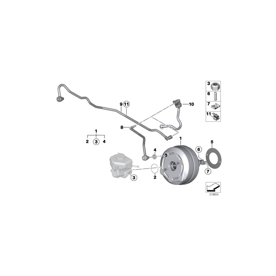 Genuine BMW 11667602047 F21 F20 F30 Vacuum Pipe (Inc. 318d, 118dX & 325d)