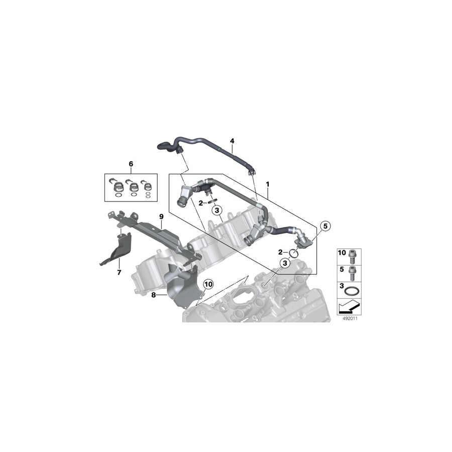 Genuine BMW 11157646726 F15 F16 Holder CYL 1-4 (Inc. X5 50iX 4.0, X6 50iX 4.0 & X5 50iX)