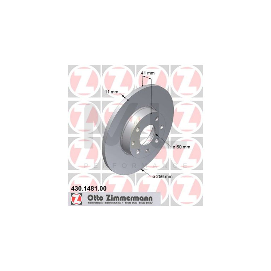 ZIMMERMANN 430.1481.00 Brake Disc Solid  - 1 piece