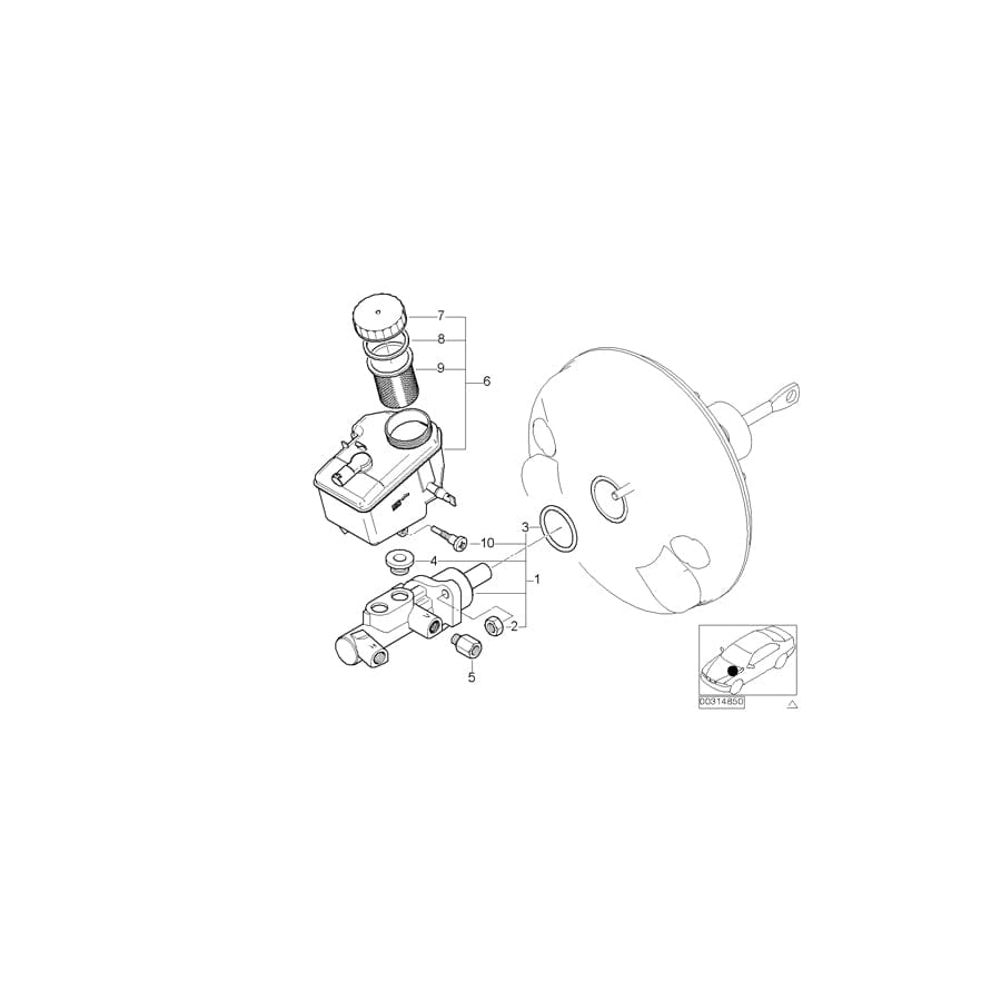 Genuine BMW 34311165582 E46 Brake Master Cylinder (Inc. 316i 1.6, 325ti & 320d)
