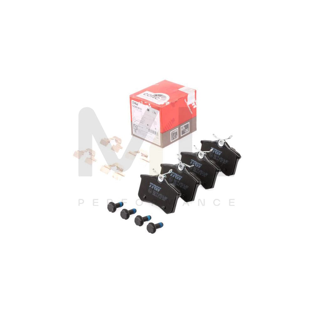 TRW Cotec Gdb1813 Brake Pad Set Not Prepared For Wear Indicator, With Brake Caliper Screws, With Accessories