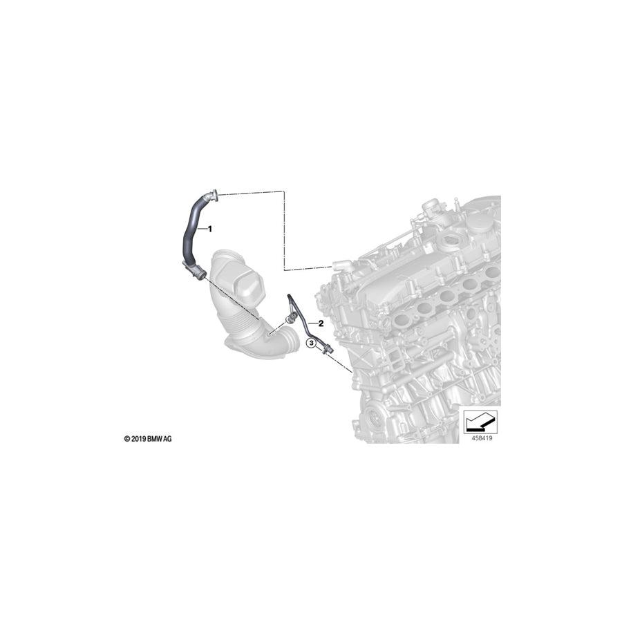 Genuine BMW 11157936328 G07 G32 G14 Vent Pipe (Inc. X5 40iX, 640i & 840i)