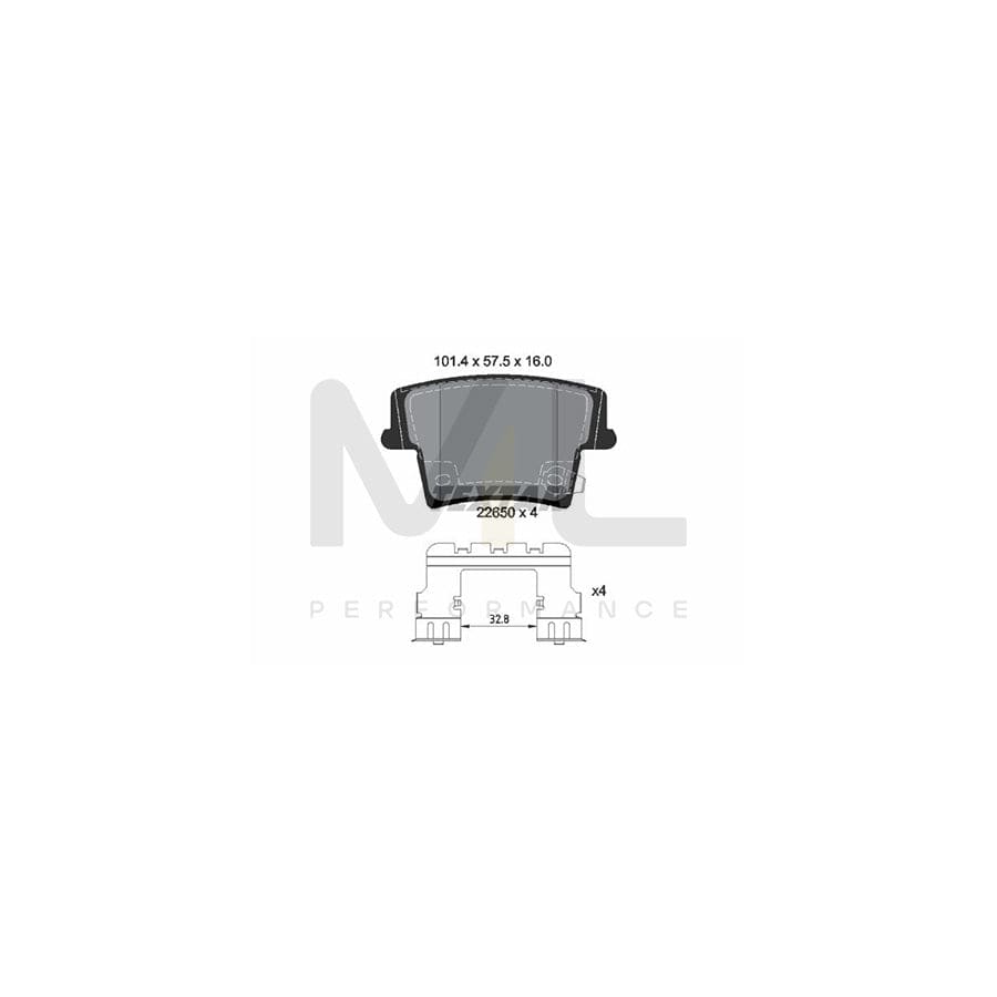 TEXTAR 2265001 Brake pad set with acoustic wear warning, with accessories