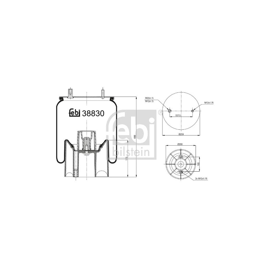 Febi Bilstein 38830 Boot, Air Suspension
