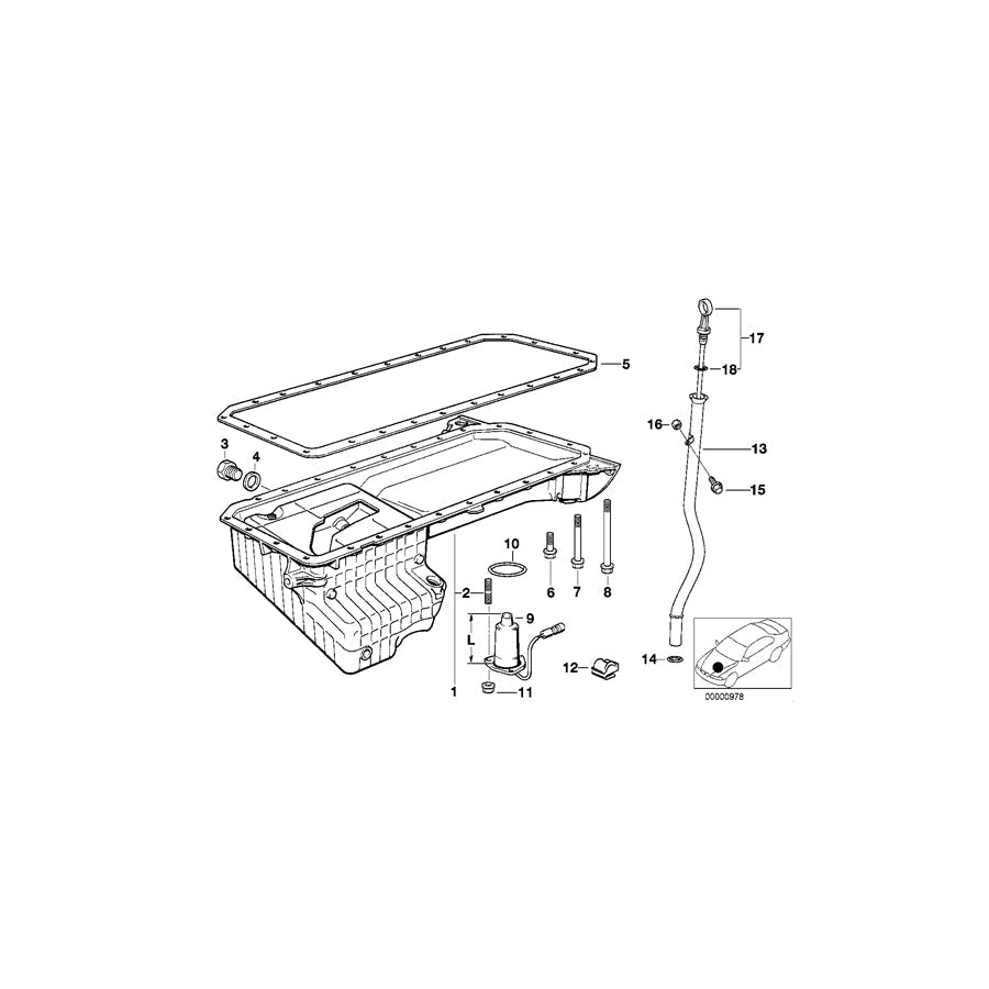 Genuine BMW 11432246168 E38 Guide Tube (Inc. 725tds)