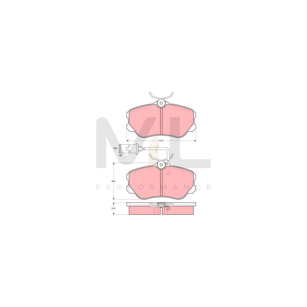 TRW Gdb864 Brake Pad Set For Alfa Romeo 164 (164) Incl. Wear Warning Contact, With Brake Caliper Screws, With Accessories