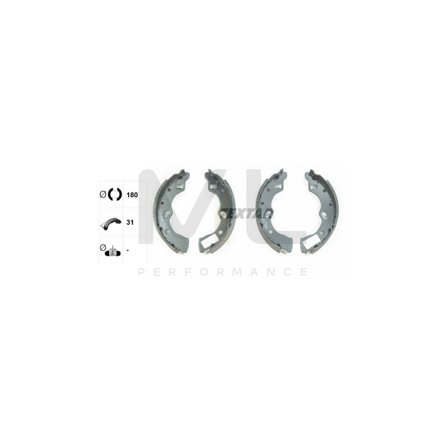 TEXTAR 91047300 Brake Shoe Set for MAZDA 121 II Saloon (DB) without handbrake lever