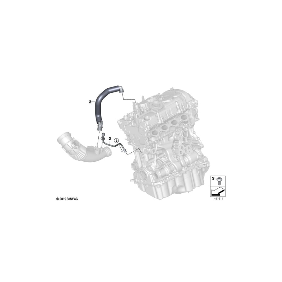 Genuine BMW 11158693007 G29 Vent Pipe (Inc. Z4 20i & Z4 30i)