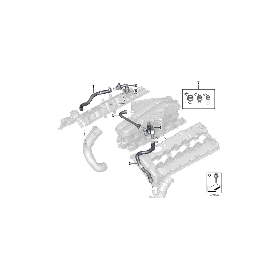 Genuine BMW 11158662058 G12 RR11 Vent Pipe Zyl. 7-12 (Inc. Cullinan, M760LiX & M760iX)