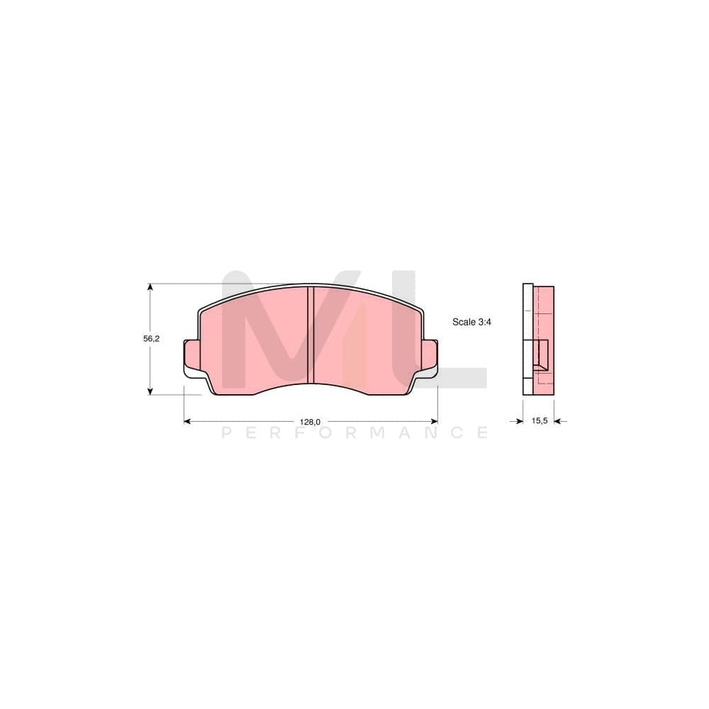 TRW Gdb180 Brake Pad Set Not Prepared For Wear Indicator