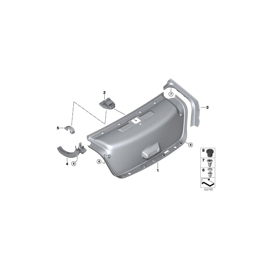 Genuine BMW 51497489091 G11 G12 Cover, Water Gutter, Rear, Left (Inc. 730d, ALPINA B7 & 750LiX)