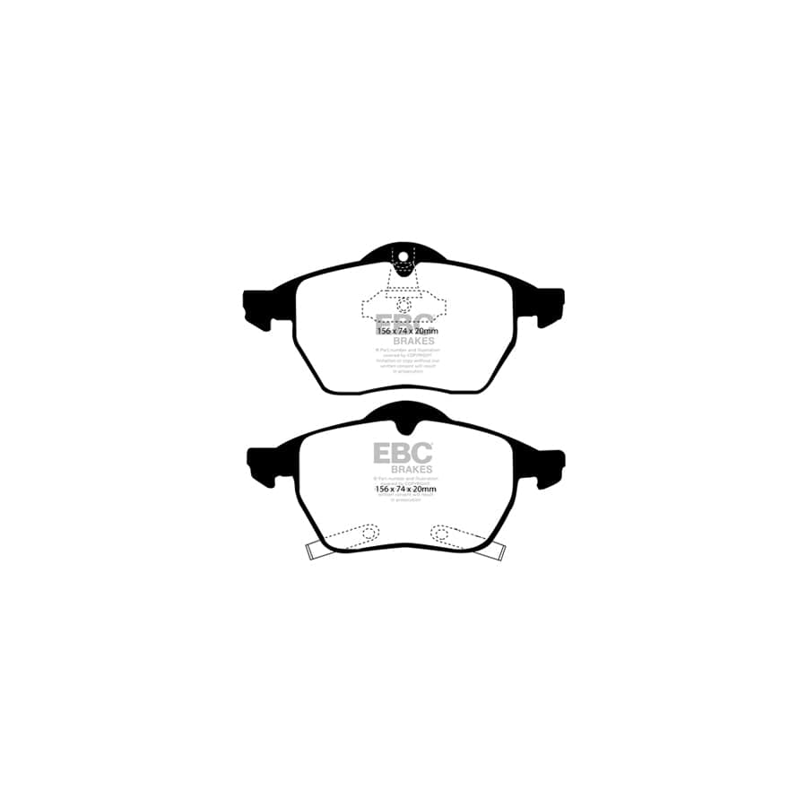 EBC PD07KF197 Saab Redstuff Front Brake Pad & USR Disc Kit - ATE Caliper (Inc. 9-3 & 9-5) 2 | ML Performance UK Car Parts
