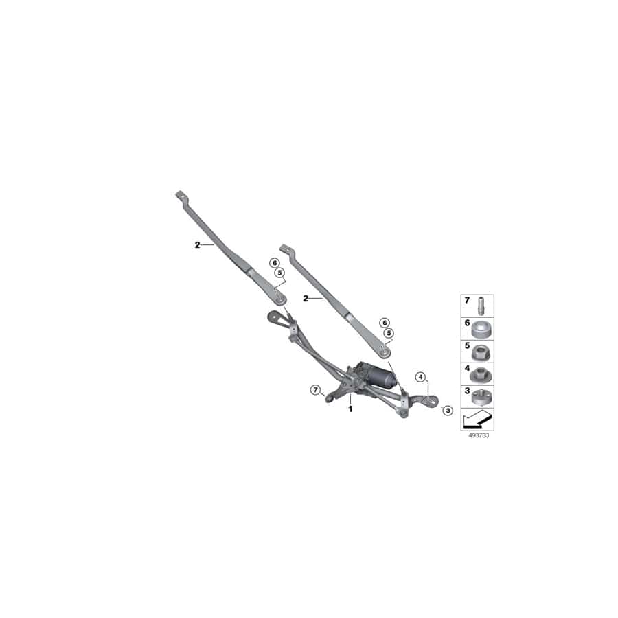 Genuine BMW 61619851576 G16 F92 F93 Wiper System, Complete (Inc. 840i, 840dX & 840iX)