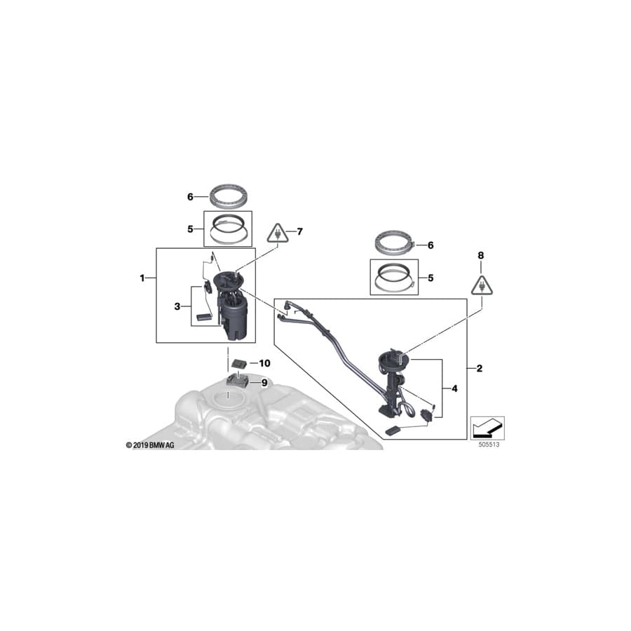 Genuine BMW 16117324297 F15 F16 Delivery Unit With In-Tank Pump, Right (Inc. X6 30dX, X6 M50dX & X5 30dX)