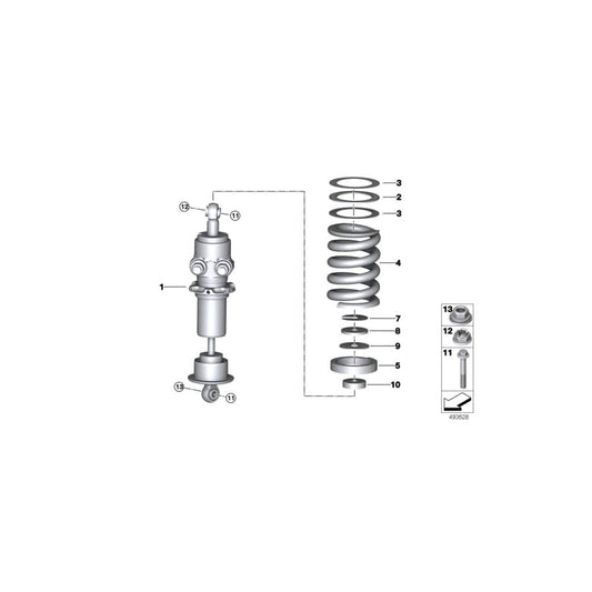 Genuine BMW 31308424192 Stopper, Front 45X12,5X4 mm (Inc. M6 GT3)