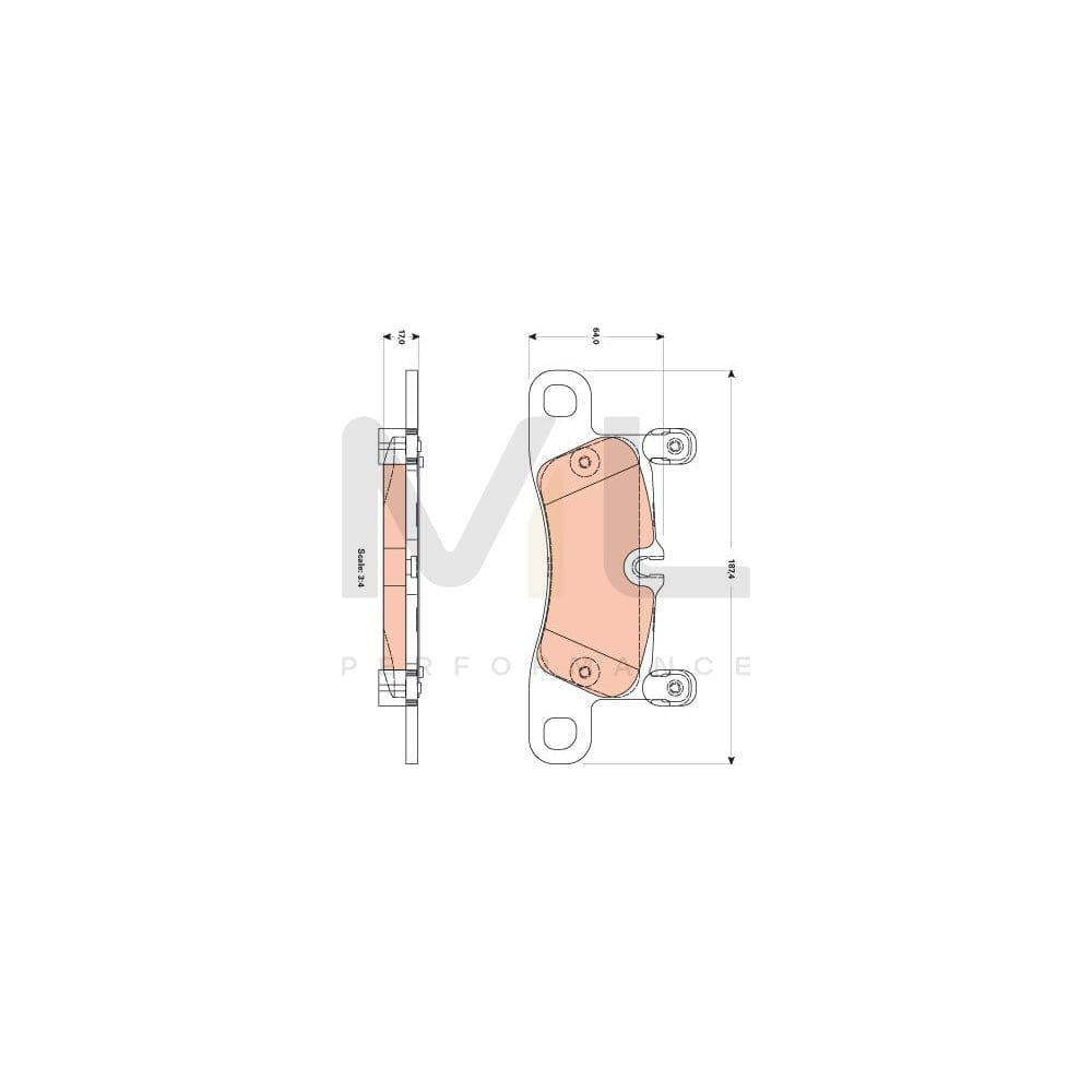TRW Gdb1876 Brake Pad Set For Porsche Cayenne (92A) Prepared For Wear Indicator