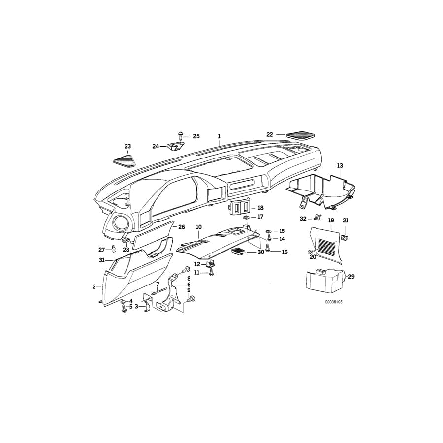Genuine BMW 51452232578 E34 Covering Right (Inc. M5 3.8, M5 & M5 3.6)