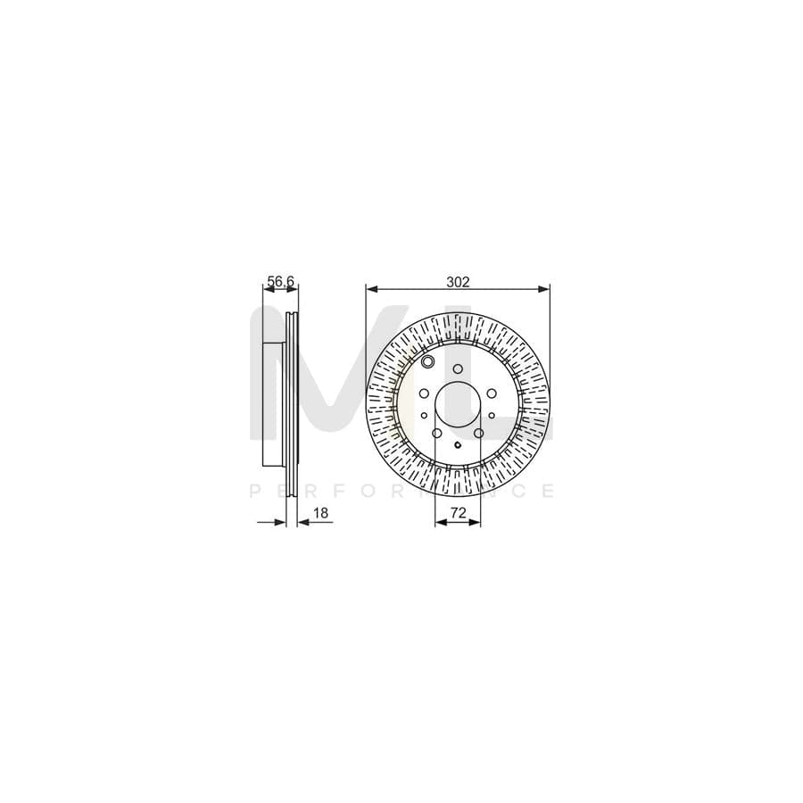 BOSCH 0 986 479 757 Brake Disc for MAZDA CX-7 (ER) Vented, Oiled | ML Performance Car Parts