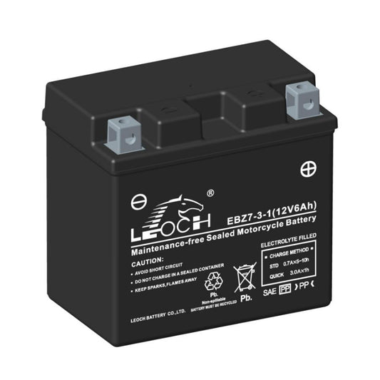 Leoch EBZ7-3 Powerstart AGM Motorcycle Battery