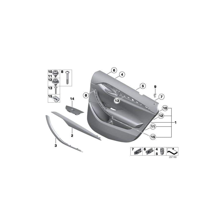 Genuine BMW 51427315611 E84 Cover, Fiber-Optics Cable, Rear Left SCHWARZ (Inc. X1 16d, X1 20d & X1 18d)