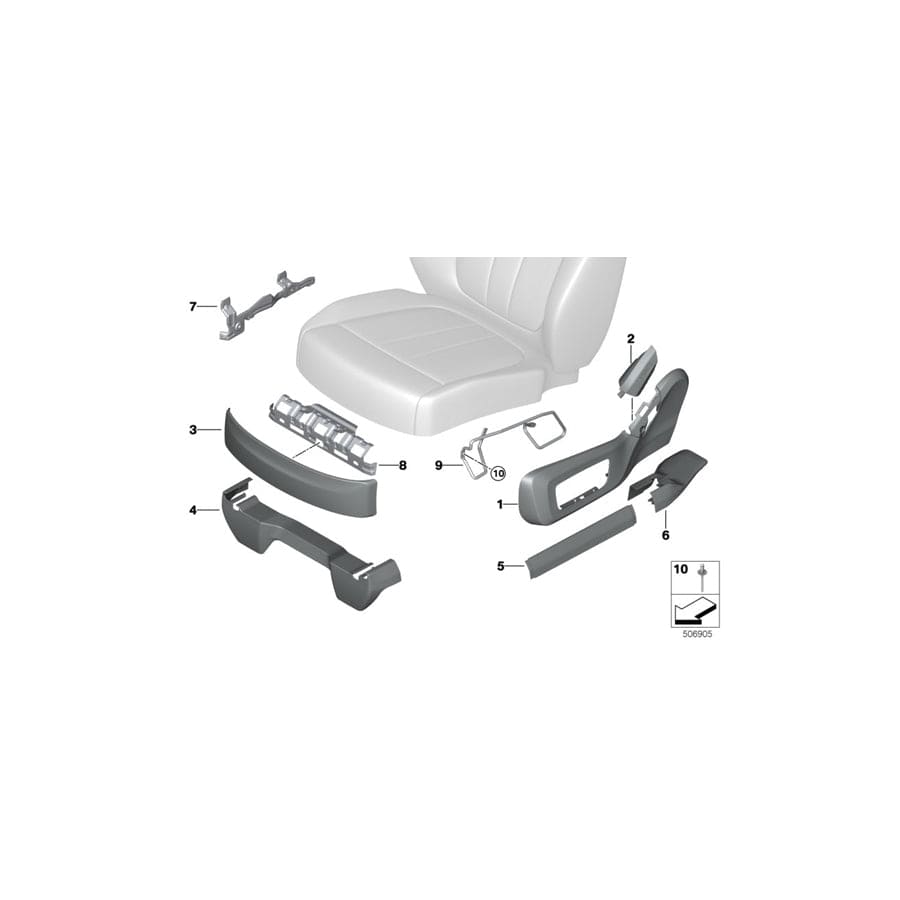 Genuine BMW 52208494744 G07 Cap Outer Right SCHWARZ (Inc. X7 40iX, X7 M50iX & X7 M50dX)