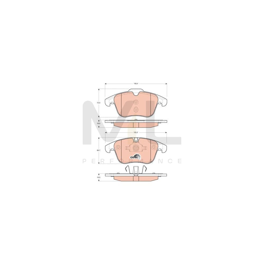 TRW Cotec Gdb1705 Brake Pad Set Prepared For Wear Indicator