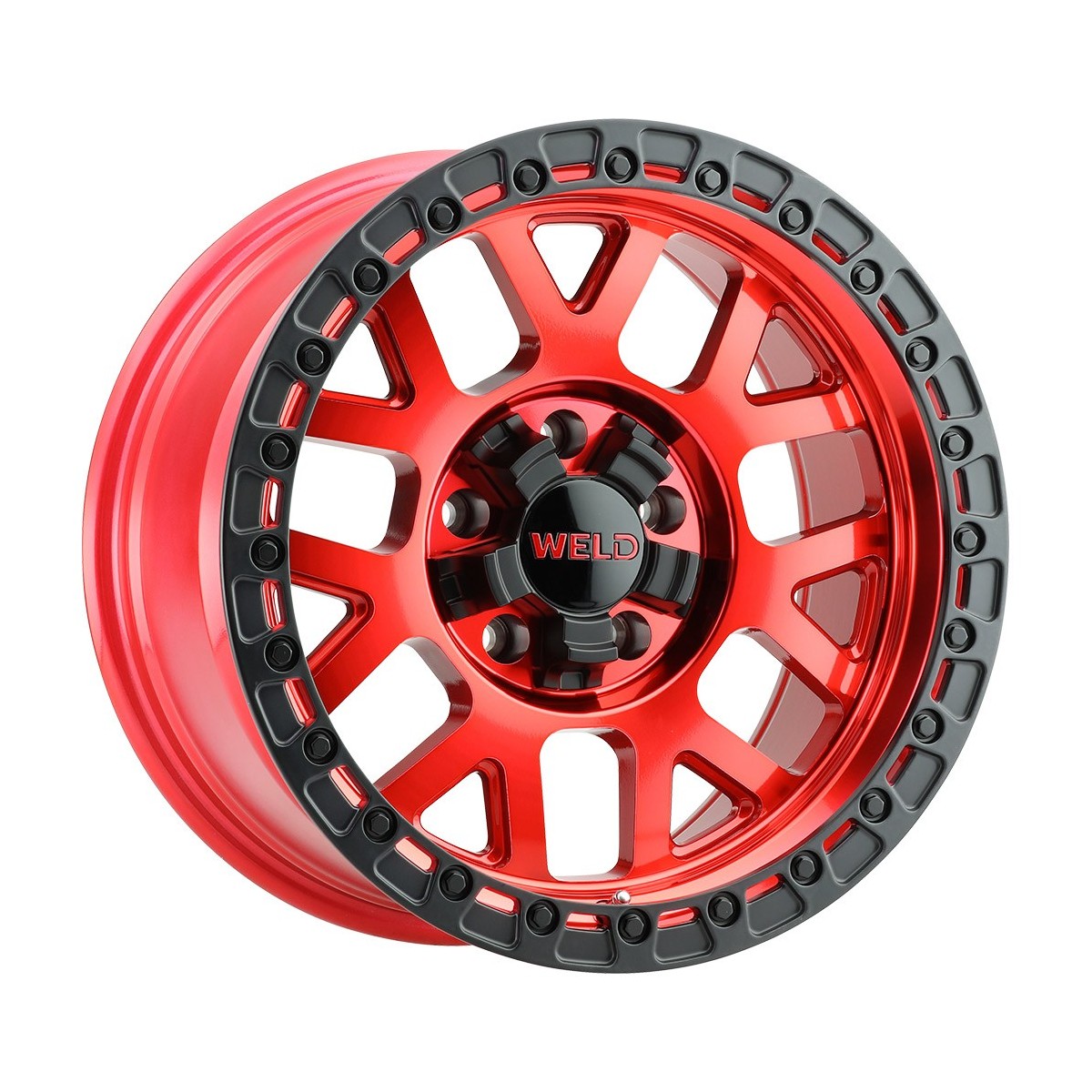 Weld W13379026450 Cinch W133 Wheel 17x9 5x114.3 ET-12 BS4.5 Candy Red - Satin Black