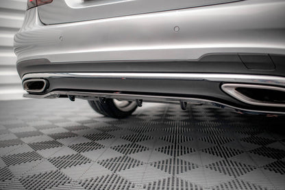 Maxton Design Mercedes Benz E-Class AMG-Line Sedan W212 (Facelift) Central Rear Splitter (with vertical bars)