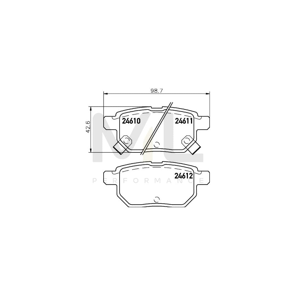Hella 8DB 355 013-581 Brake Pad Set With Acoustic Wear Warning | ML Performance Car Parts
