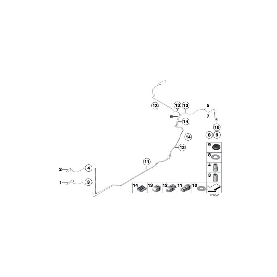 Genuine BMW 34326789228 F02 RR4 F07 Pipe M12/M12 (Inc. ALPINA B7, 750i & 740i)