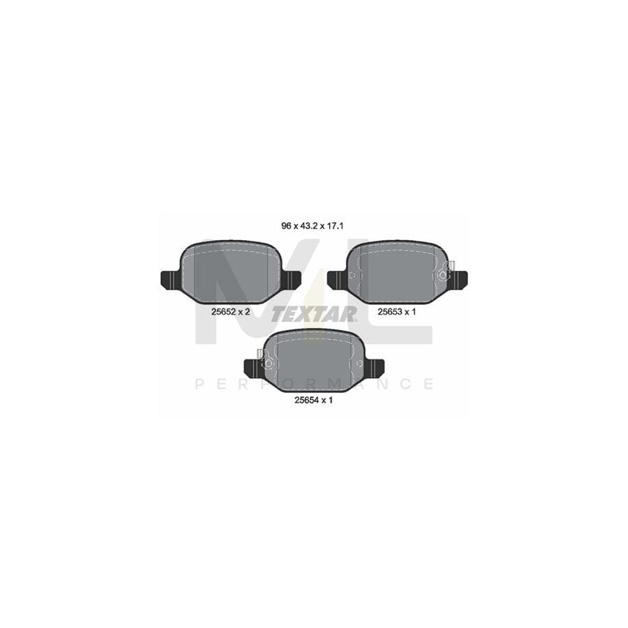 TEXTAR 2565201 Brake pad set for FIAT 500L (351, 352) with acoustic wear warning