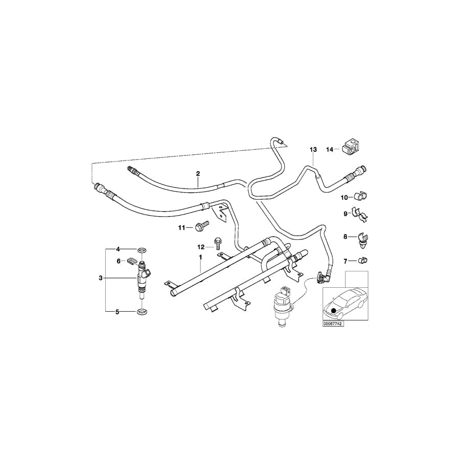 Genuine BMW 13311407982 E52 Feed Line (Inc. Z8)