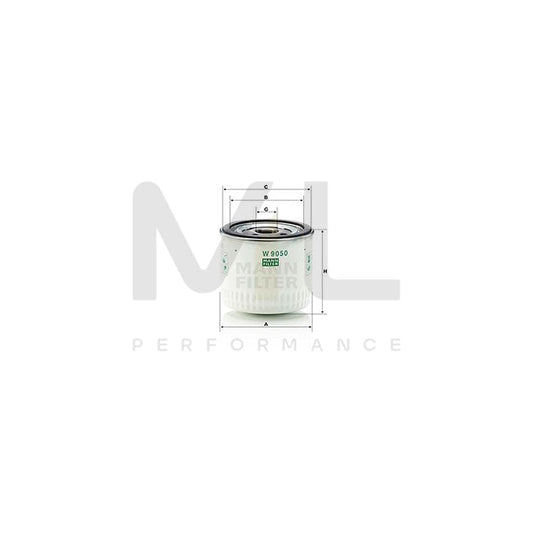MANN-FILTER W 9050 Oil Filter Spin-on Filter, with one anti-return valve